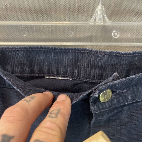 Carhartt Carpenter Pants Mens 40x32 Navy Blue Duck Canvas Relaxed Fit Loose Work - Picture 5 of 9